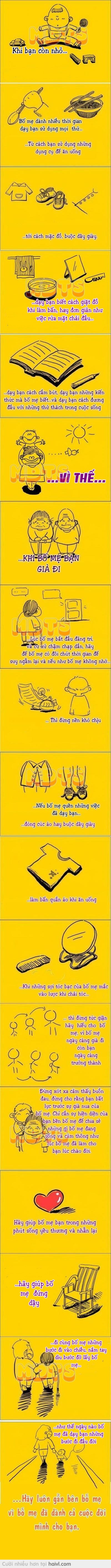 Nếu một ngày khi bạn trưởng thành và bố mẹ bạn già đi...