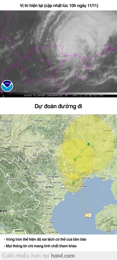 Bão Haiyan - Vị trí hiện tại và dự đoán đường đi (cập nhật liên tục)