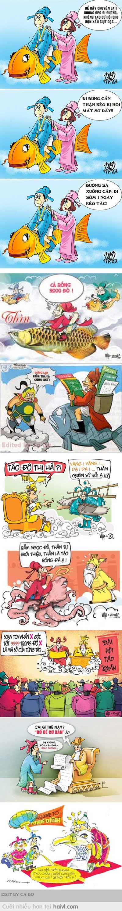 Một năm nữa sắp hết, Ông Táo sắp về Thiên Đình nữa rồi! Seri tranh biếm họa sưu tầm :D