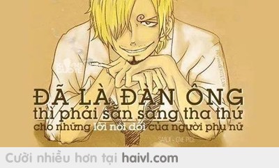Các men haivl nên học hỏi Sanji-kun :D