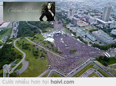 Đây là hình ảnh nhìn từ trên cao của 1 show diễn của Diva Celine Dion tại Canada Quebec :o
