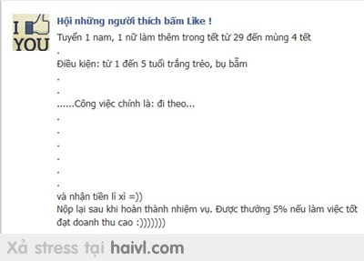 Tuyển làm thêm ngày tết (Lương cao) =))