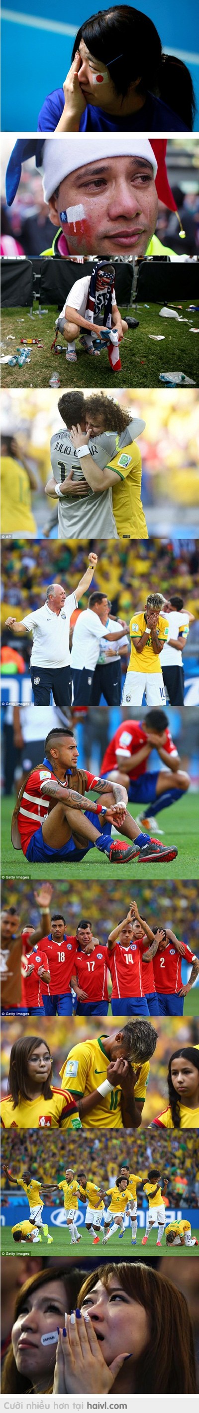 Những giọt nước mắt nghẹn ngào nhiều cảm xúc nhất tại World Cup 2014 trước vòng tứ kết :(