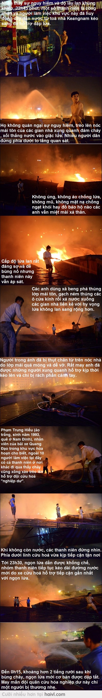Vụ cháy lớn ở khu đô thị Nam Trung Yên - Hà Nội. Tối qua nếu không có các anh ấy, hậu quả sẽ kinh khủng hơn rất nhiều !!! THANH NIÊN CỦA NĂM.